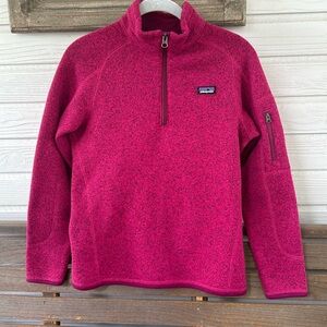 Patagonia Girls Better Sweater Pink Magenta Raspberry Color in Size XL (14)